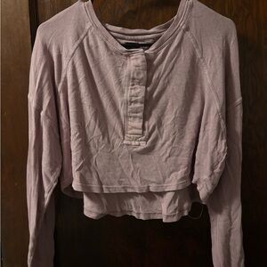 BDG Purple Long Sleeve Crop Top